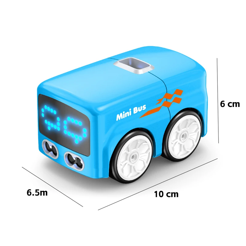 RC Mini Bus Intelligent Remote Control Gesture Sensing Induction Follow Cartoon Car Smart Animation Vehicle Toys Children Gifts