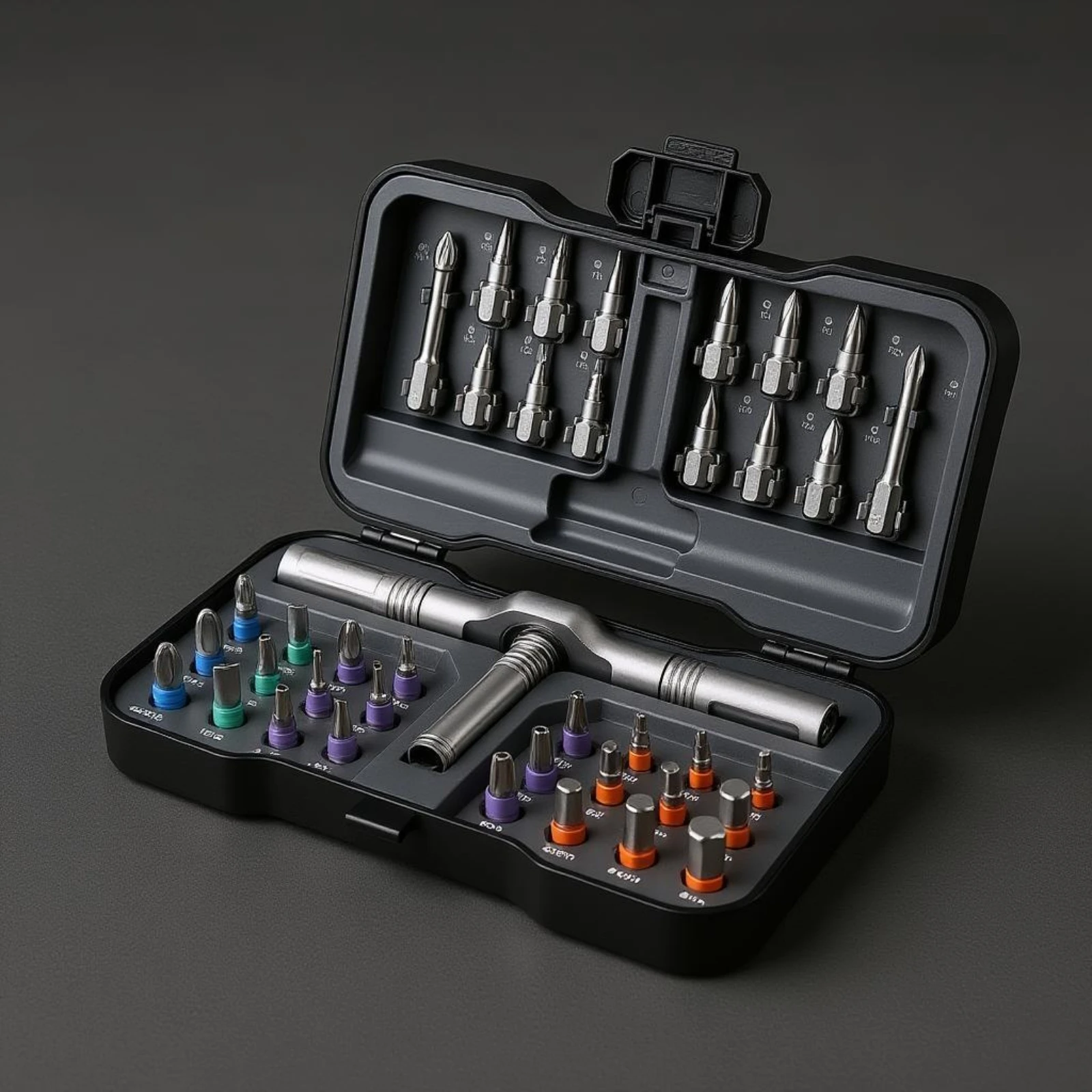 Precision Ratcheting Screwdriver Set Compact Multi Bit Screwdriver Kit Repair Tool Portable Organized Storage