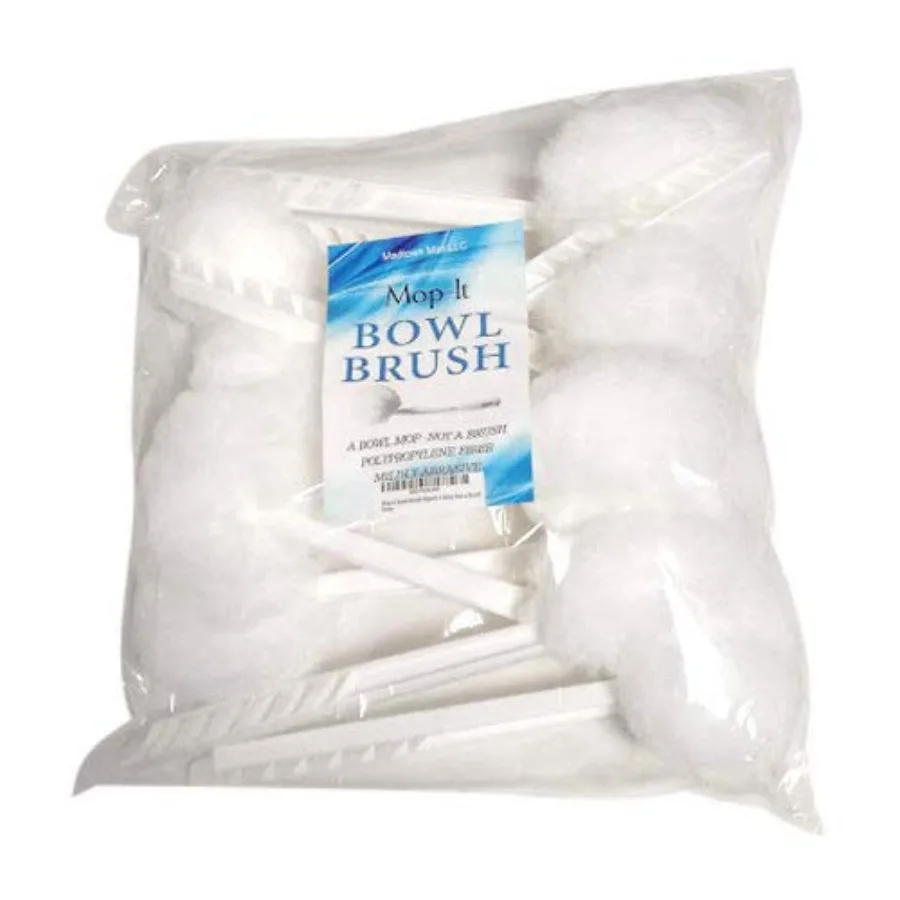 

10 Pack Plastic Round Bowl Brushes with Plastic Bristles for Kitchen Cleaning White Durable and Easy to Clean