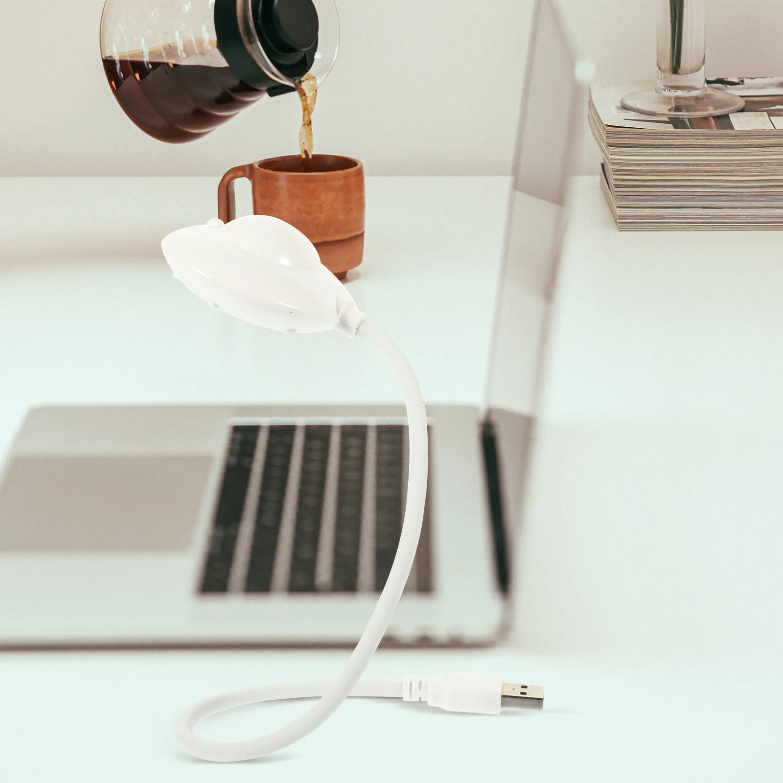 

USB Flying Saucer Lamp Rechargeable Desk Light for Study Bedroom Students Table Lamps Mild Warm Practical Household Reading