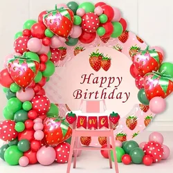 Fruit Cute Strawberry Aluminum Film Balloon Set Birthday Decoration Boy Girl Adult Woman Man Party Decorations Graduation