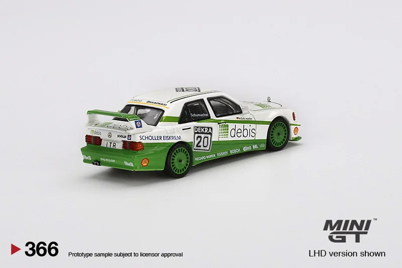 1:64 Mercedes-Benz 190E Schumacher EVO2 Geração II Rally 20 DTM modelo em miniatura fundido em liga metálica, ornamentos para adultos