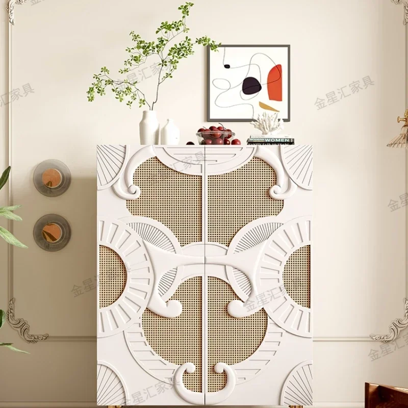 

Locker Shoe European and American Carved Bedroom Collection and Storage Wine Cabinet