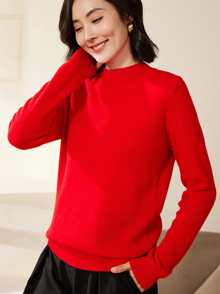 

Новый осенне-зимний женский кашемировый свитер, тонкий пуловер с круглым вырезом, трикотаж из 100% мериносовой шерсти, базовый нижний свитер, популярные женские топы