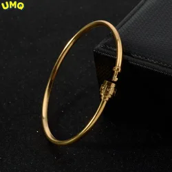 Flashion Simulated 520 Password Openable Love Bangle Plated 100% Real Gold 24k Valentine's Day Gift Bracelet 18K gold Jewelry