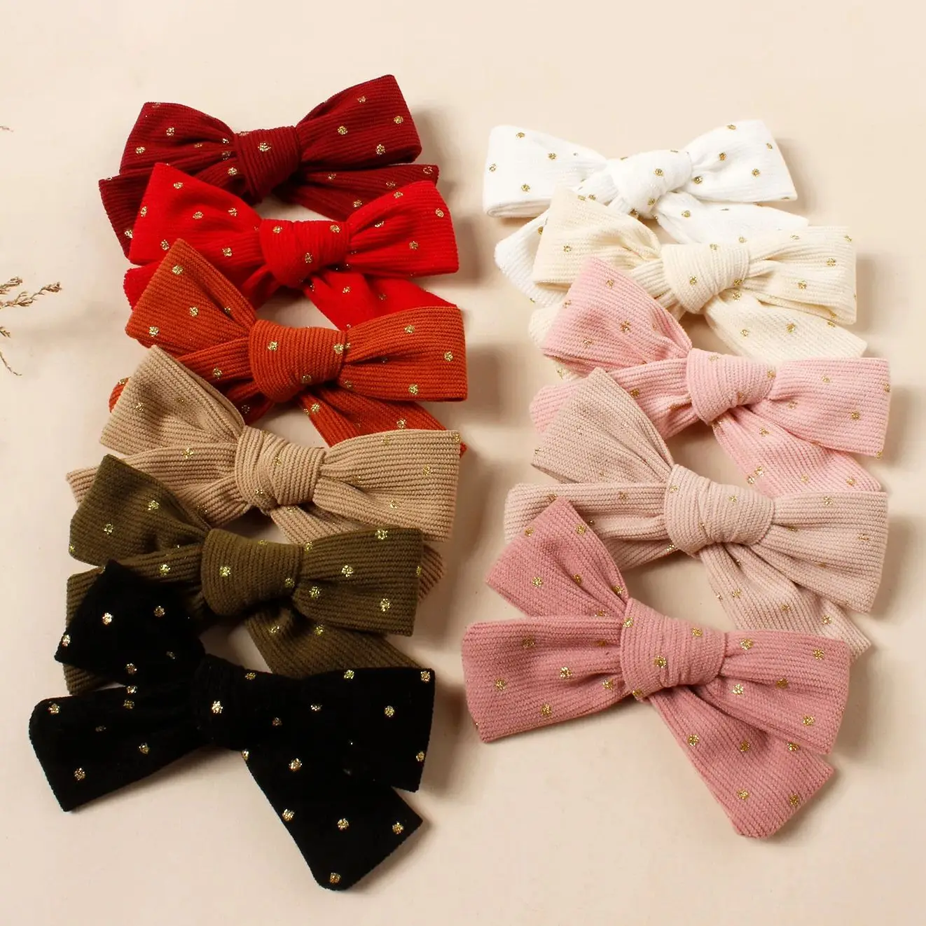 Baby Girl Hairpins Print Bows Hair Clips Cute Corduroy Hair Pin Barrettes Girls Kids Headwear Children Baby Hair Accessories