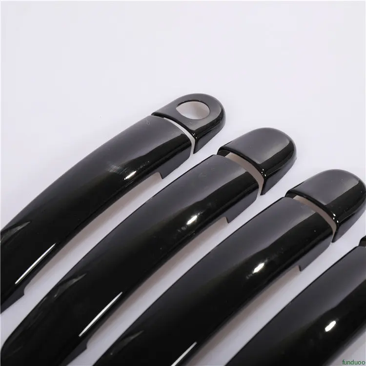 Glossy Black Chrome Car Door Handle Covers Stickers for VW Polo 2010-2018 Styling Accessories