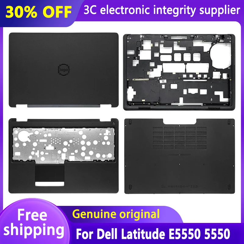 

NEW Top Lid Back Laptop Case For Dell Latitude E5550 5550 LCD Back Cover Hinges Palmrest Bottom Case Door Cover Black Non Touch