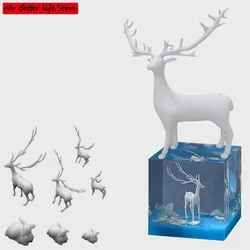 1 piece 3D Mini Deer Jellyfish Epoxy Resin Filling Material Crystal Ocean Resin Crafts Making Handmade Decoration Accessories