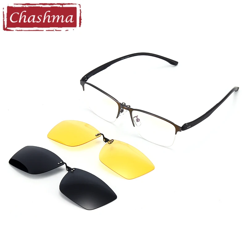 Magnetic Clip Magnet Eyewear Polarized Lenses with Sunglasses for Men Sport Style Eyewear