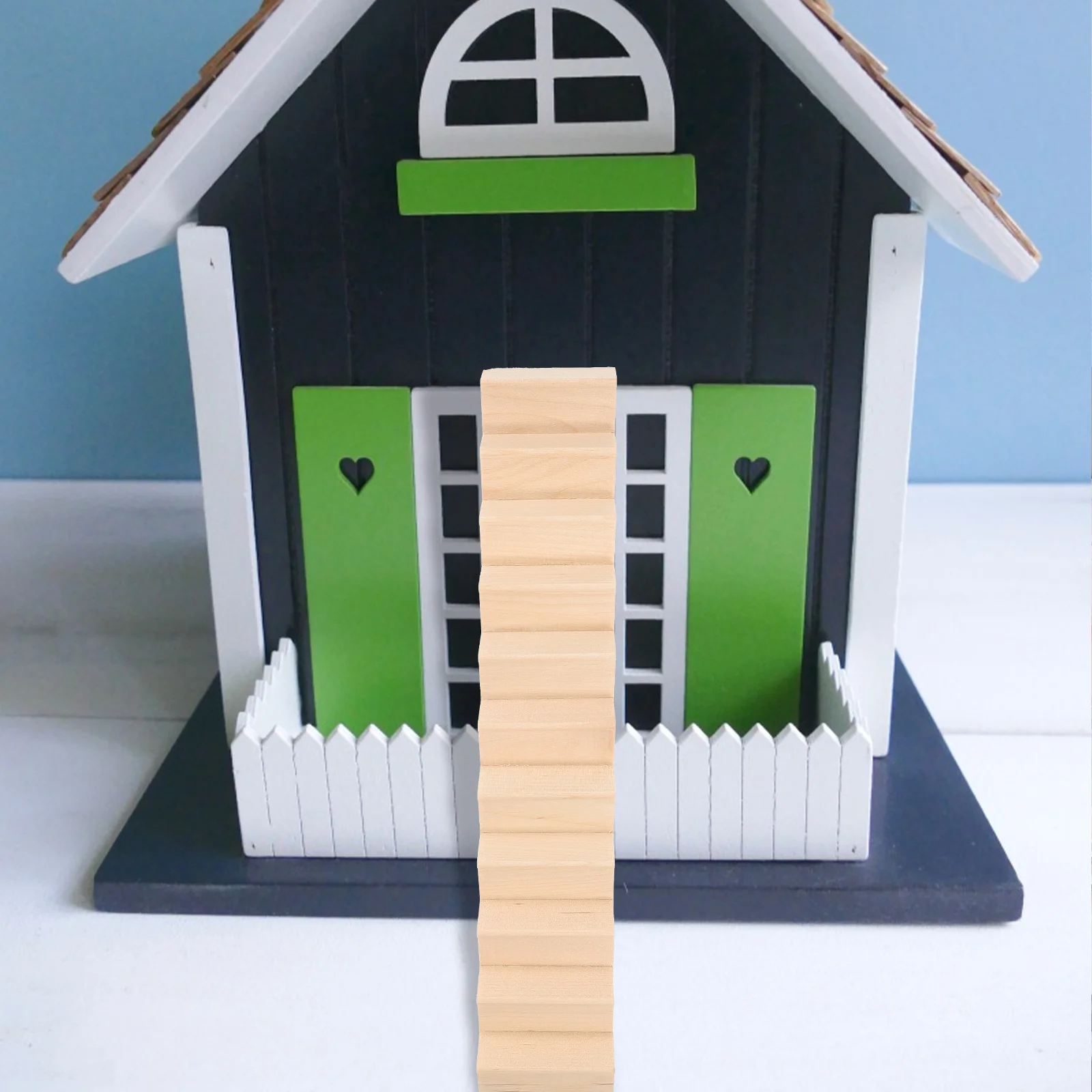 1PC 1/12 Mini House Staircase Miniature Wooden Stairs Without Handrail DIY Accessory mini house furniture