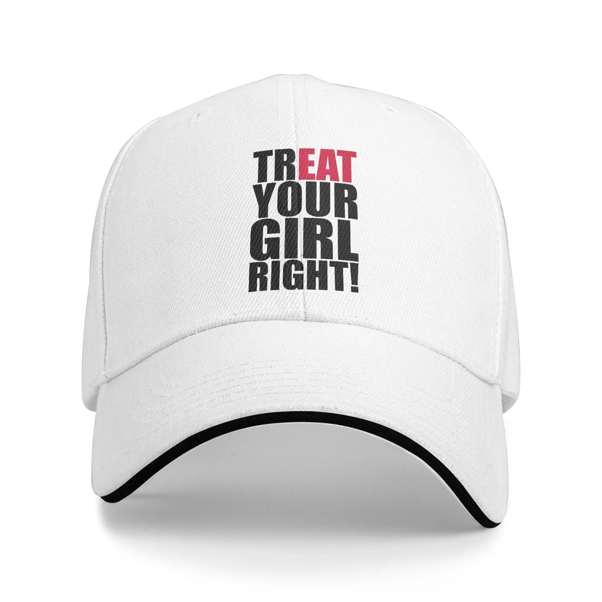 Funny Treat Eat Your Girl Right Meme Sandwich Cap Unisex ,Fitted  Hat Racing Cap Adjustable Snapback Caps Baseball Caps Summer