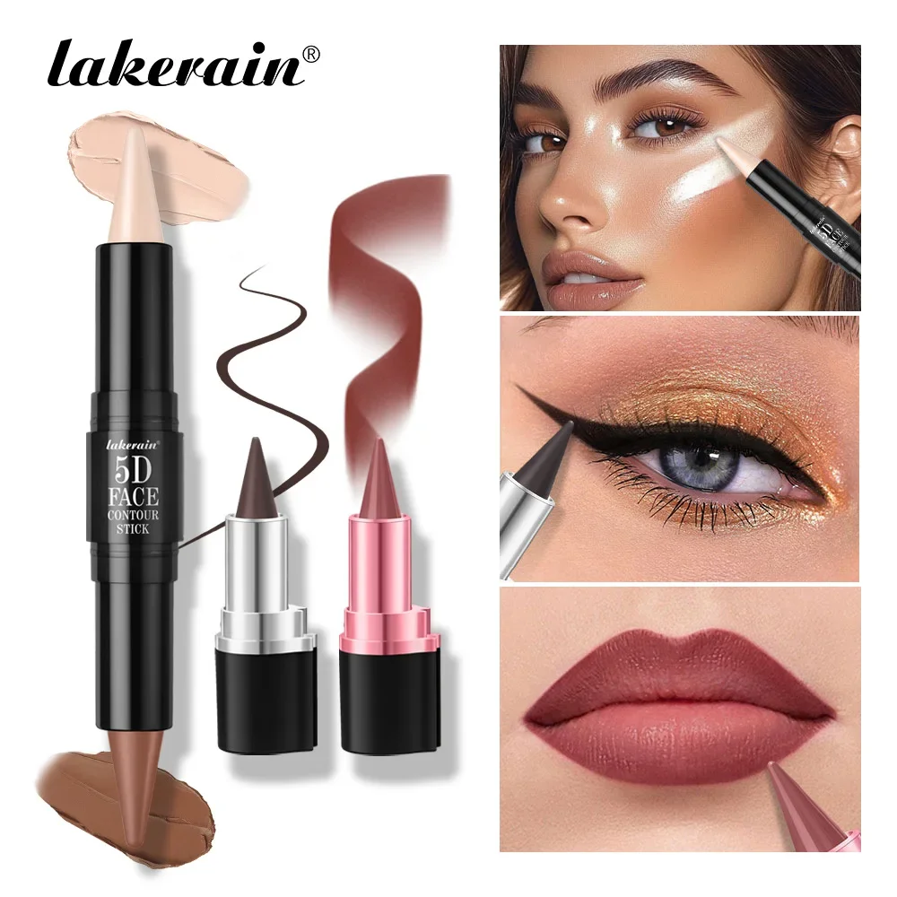 

Многофункциональная контурная палочка Lakerain 5d, набор для макияжа лица, хайлайтер, контурная подводка для губ, подводка для глаз, долговечная, водонепроницаемая, устойчивая к поту