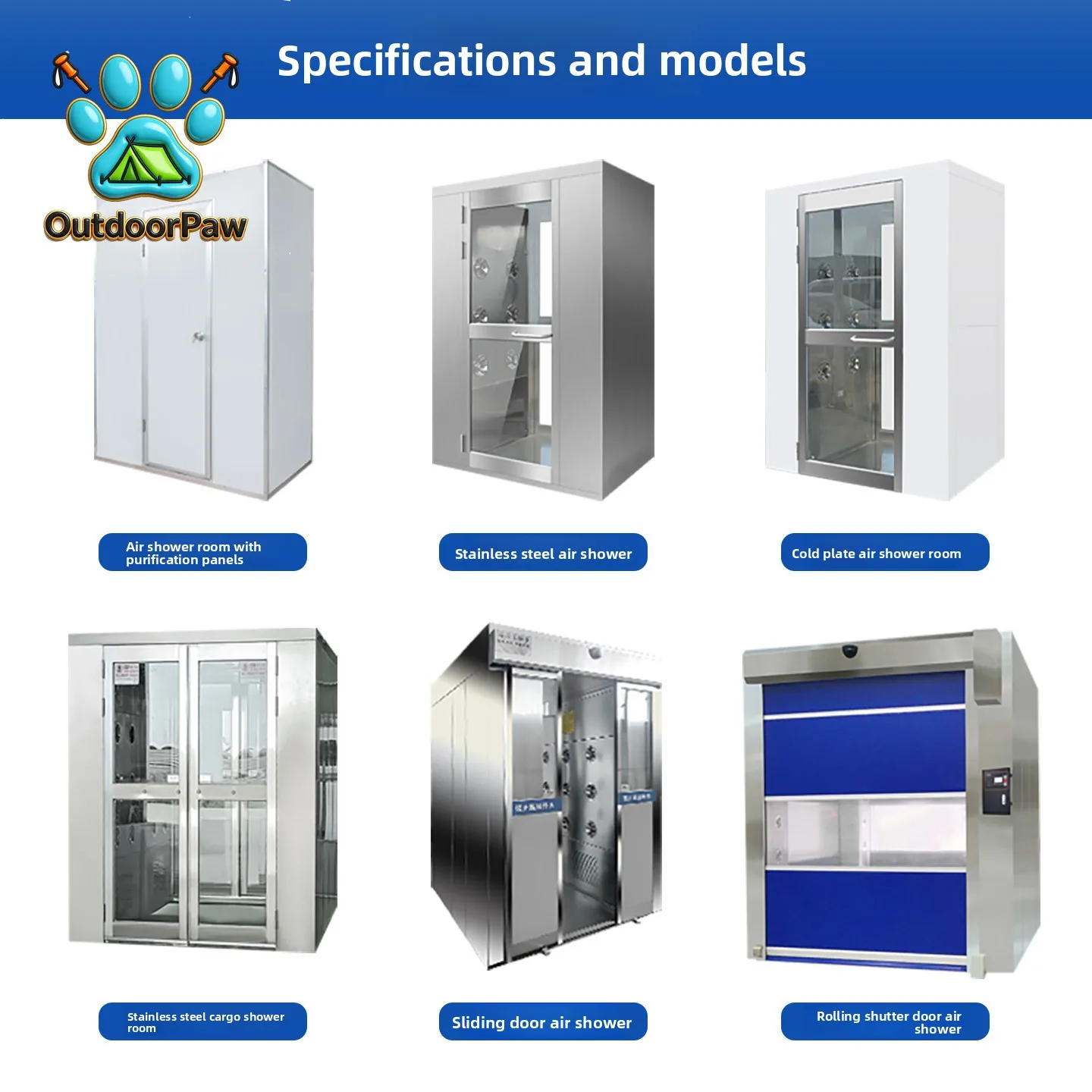 Stainless steel air shower room factory cargo shower machine single single blow three double blow air shower room