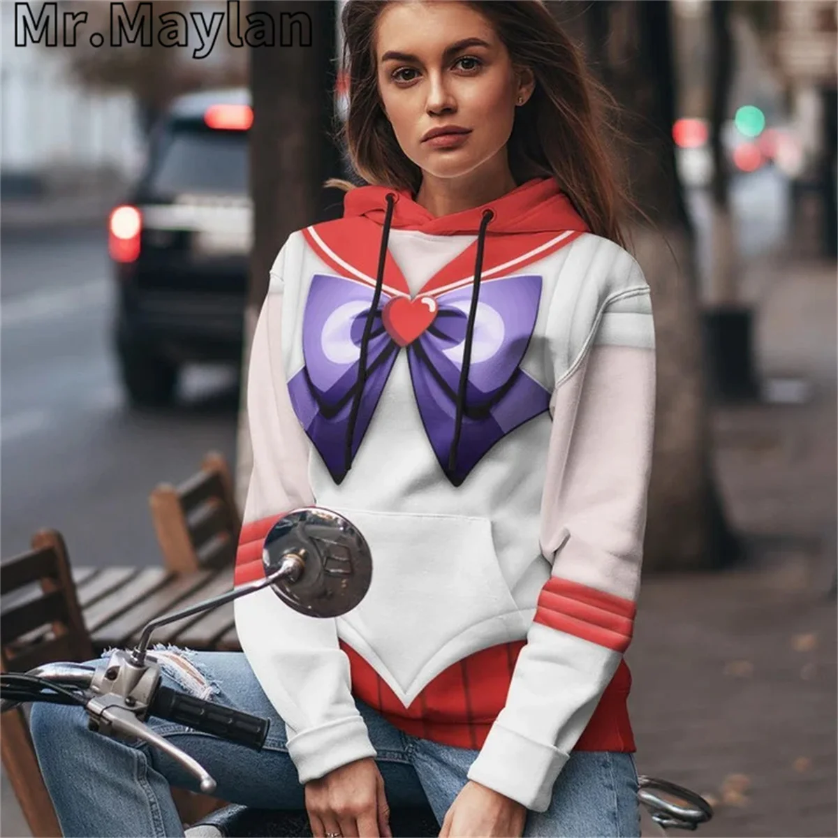 Cosplay 3D z nadrukiem marynarski Mars kurtka męska/damska bluza z kapturem Unisex Casual Girl Streetwear sweter Sudadera Hombre