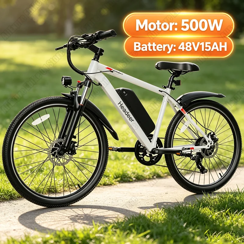 Ebike Headeer Bk1350 500W Brushless Motor 48V15Ah Lithium Battery Electric Bicycle 26Inch Tire Adult City Commuter Electric Bike