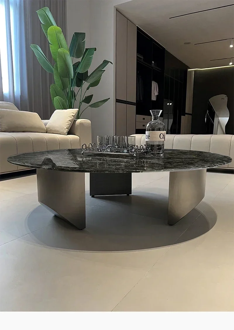 

G Round marble coffee table living room Italian light luxury suspended small apartment round coffee table luxury stone