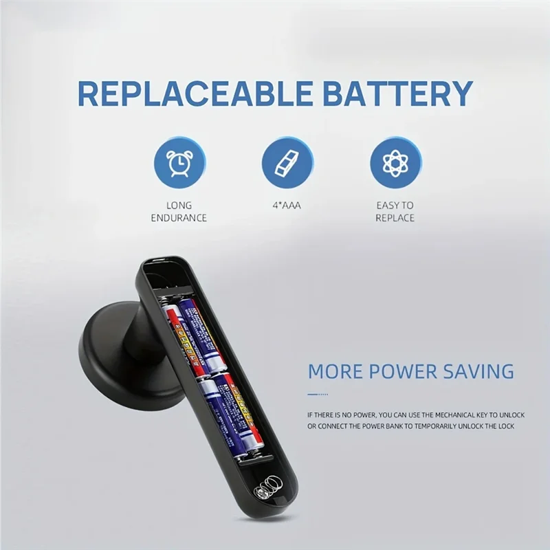 AA84 Tuya Bluetooth Biometric Electronic Lock App Controlled Fingerprint Password Smart Intelligent Door Handle Home Security Sy