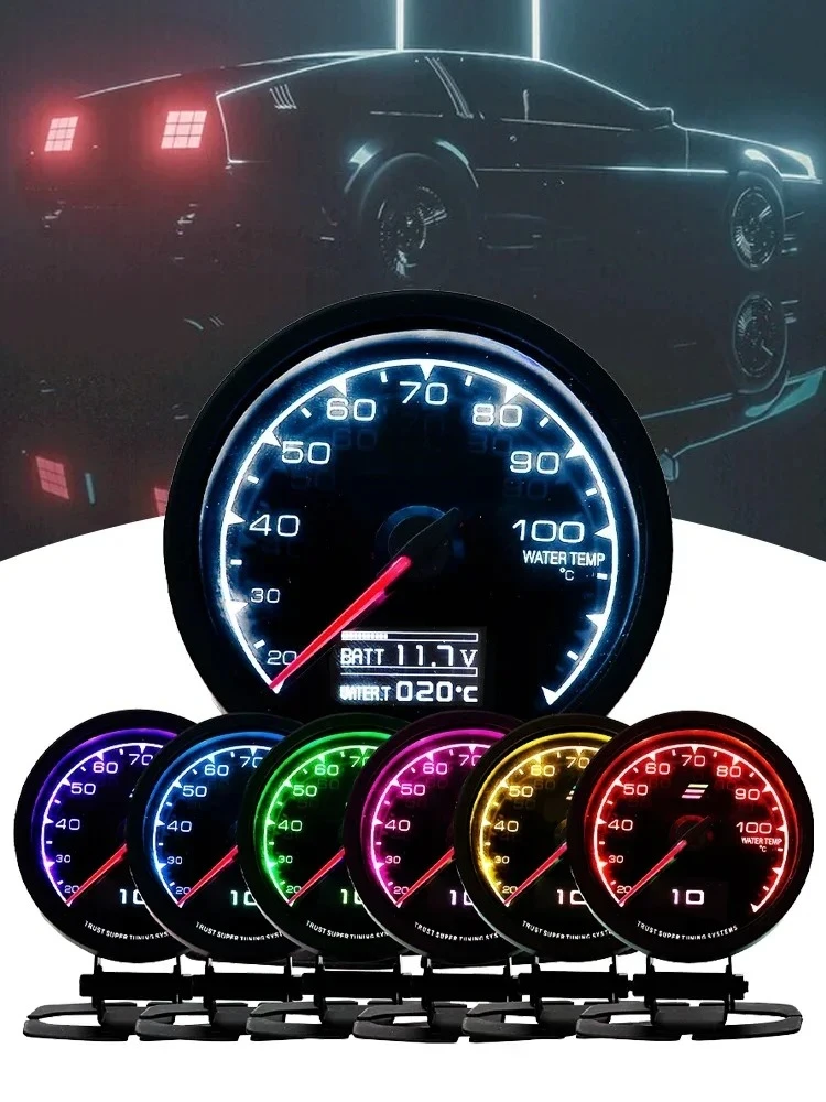 Wskaźnik Boost Greddi 62mm 7 Kolorów Miernik Samochodowy Multi D/A Cyfrowy Wyświetlacz Temperatura Wody Ciśnienie Oleju Temperatura Oleju Wskaźnik LCD 2.5 Cala — 2