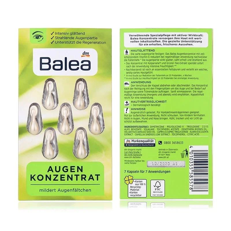 4pcs Balea Face Eye Serum Concentrate Moisture Increases Dry Skin Elasticity Firmness Soften Eye Wrinkles Nourish Smooth Skin