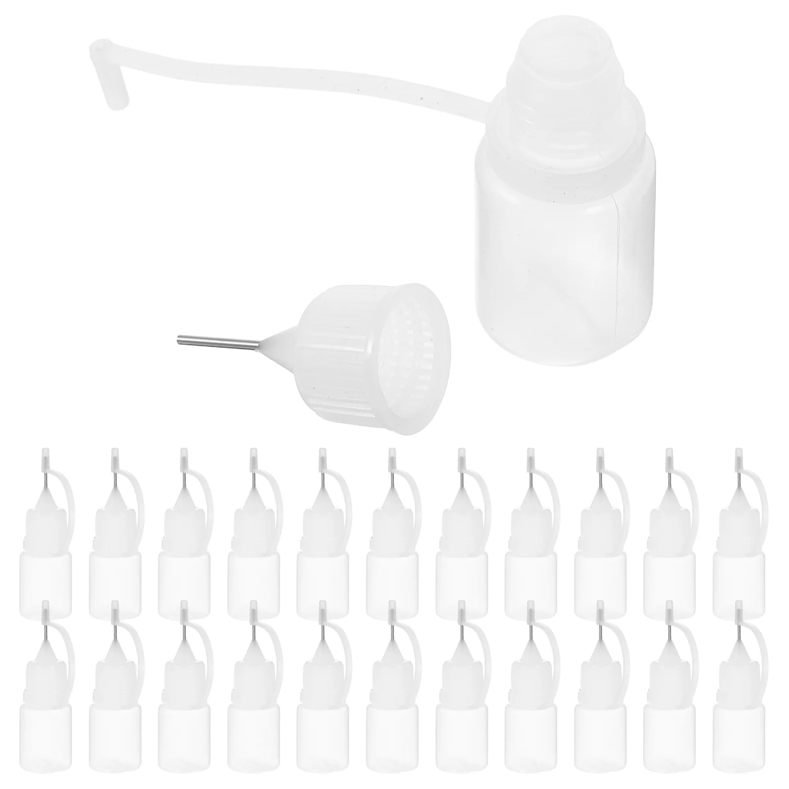 30 Pcs Bottled Glue Squeeze Liquid Oil Pointed Nozzle Bottles Material: PE Small