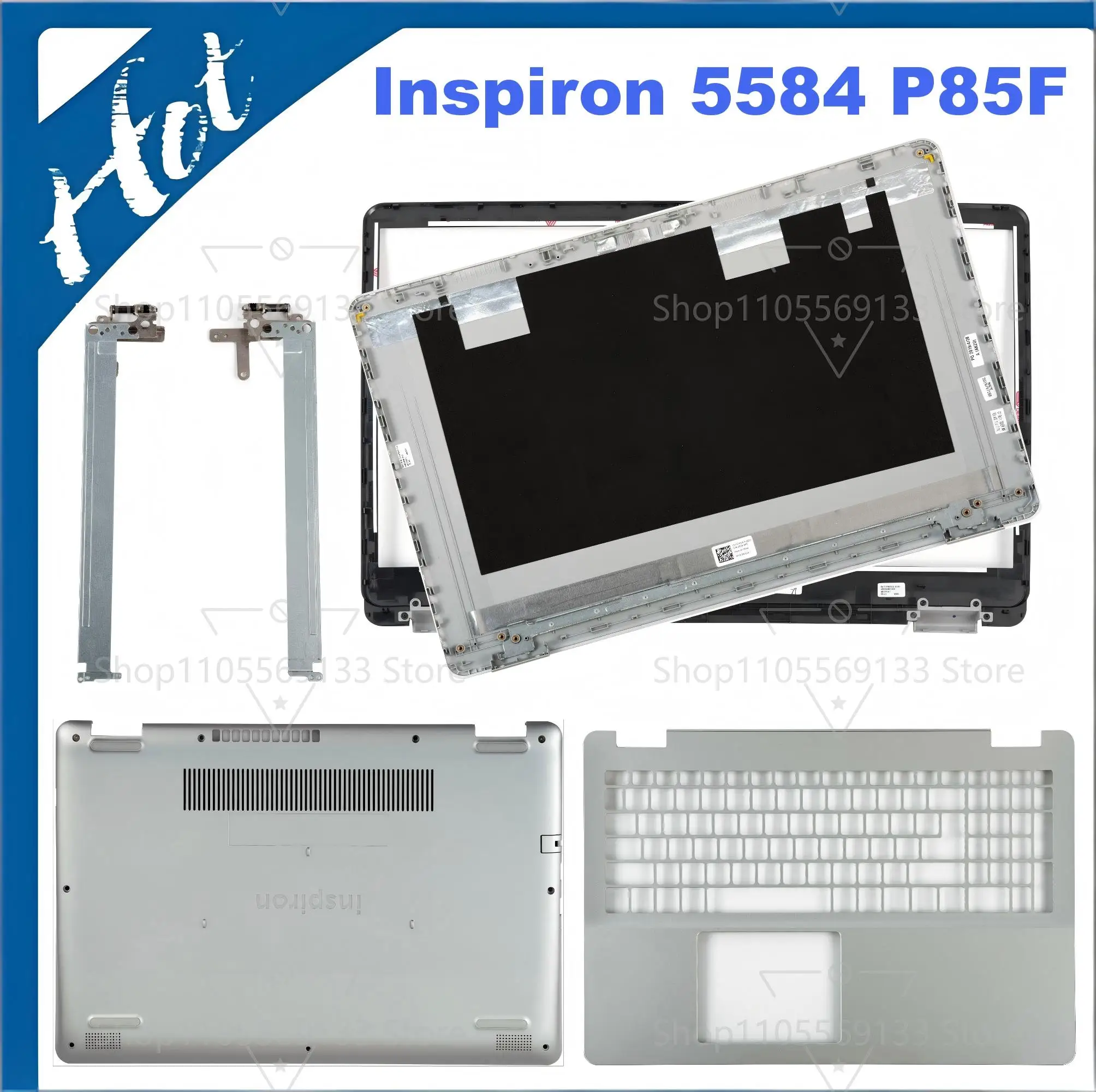 

Laptop Replace For Dell Inspiron 5584 P85F Back Cover Front Bezel Hinges Palmrest Bottom Case Hinges plastic 0GYCJR 0J0MYJ