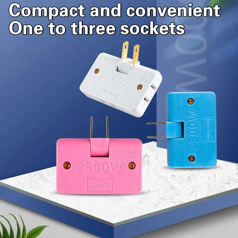 Rotatable Socket Extension Plug Adapter, Power Outlet, Slim Multi Plug Converter, Durable Power Socket