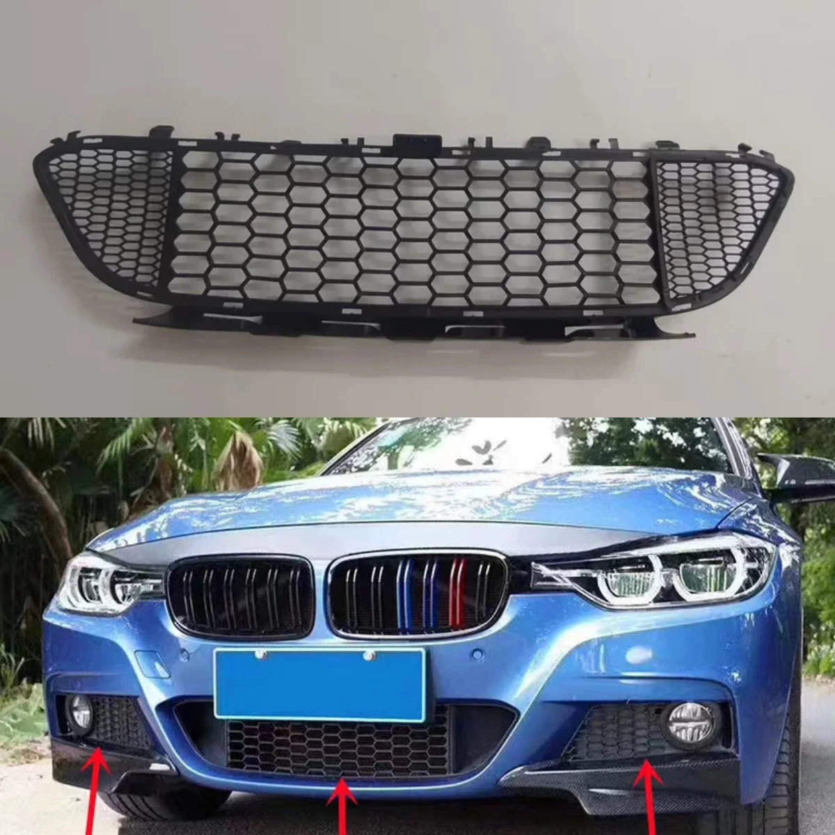 

Рамка решетки переднего бампера для BMW 3 серии F30 F31 F35 13-19, модифицированная в стиле MT