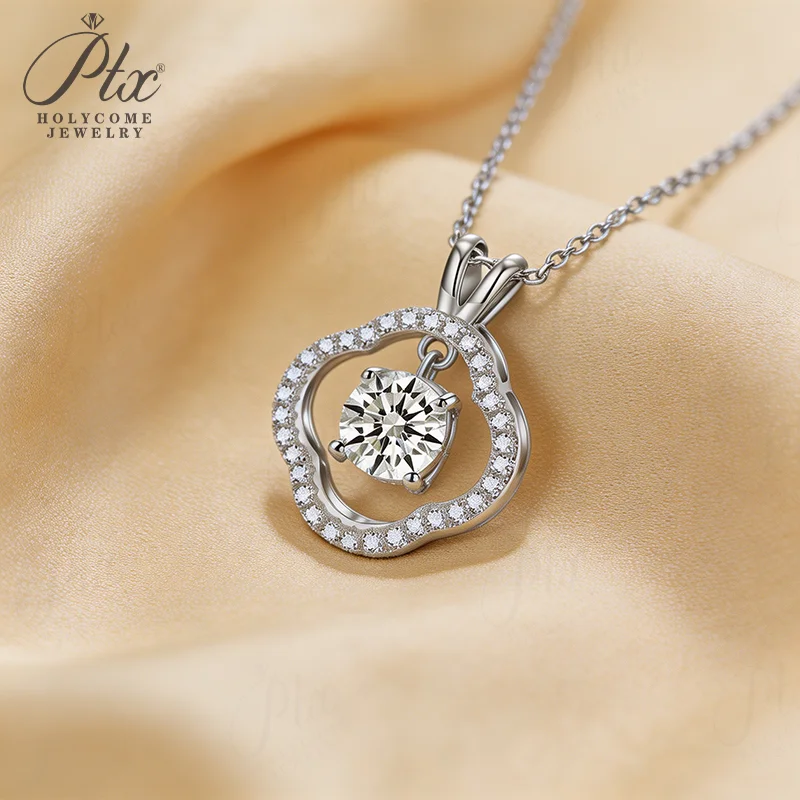 2 Karat Moissanit-Halskette, Glücksbringer, D-Farbe, VVS1, 925er Silber, antiallergisch, Bankett-Schmuck für Damen, Jubiläumsgeschenk für sie – Detail 6