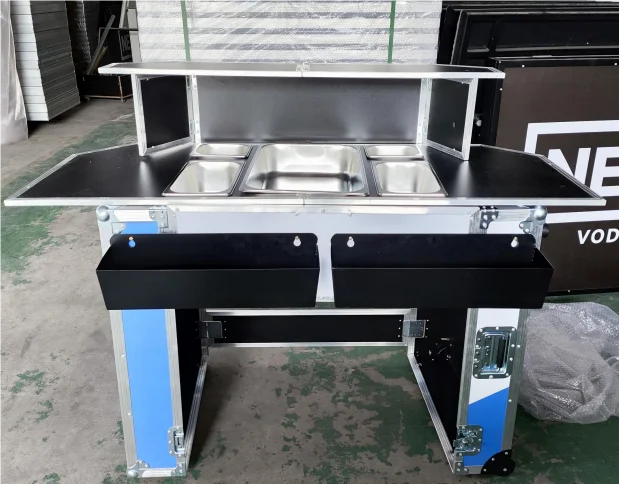 Hot Sale Flight Case bar Tool Box Storage Trolley Mobile Assembly bar Flight case Table