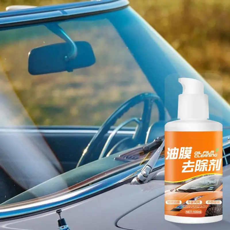 Car Glass Oil Film Cleaner Anti-Fog Polishing Oil Film Remover Protective Waterproof High-Clarity Multi-Surfaces Auto Windshield
