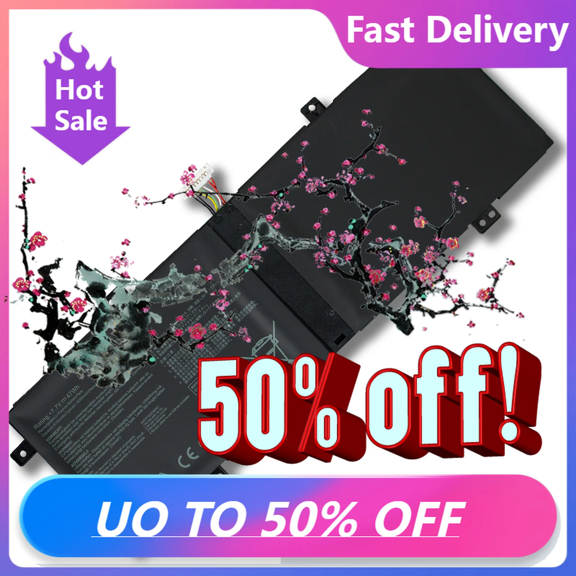 

【Быстрая доставка】C21N1833 Замена аккумулятора для ноутбука Asus VivoBook S14 S431 S431F S431FA S431FL UM431DA-AM006T U4500F/U BX431F