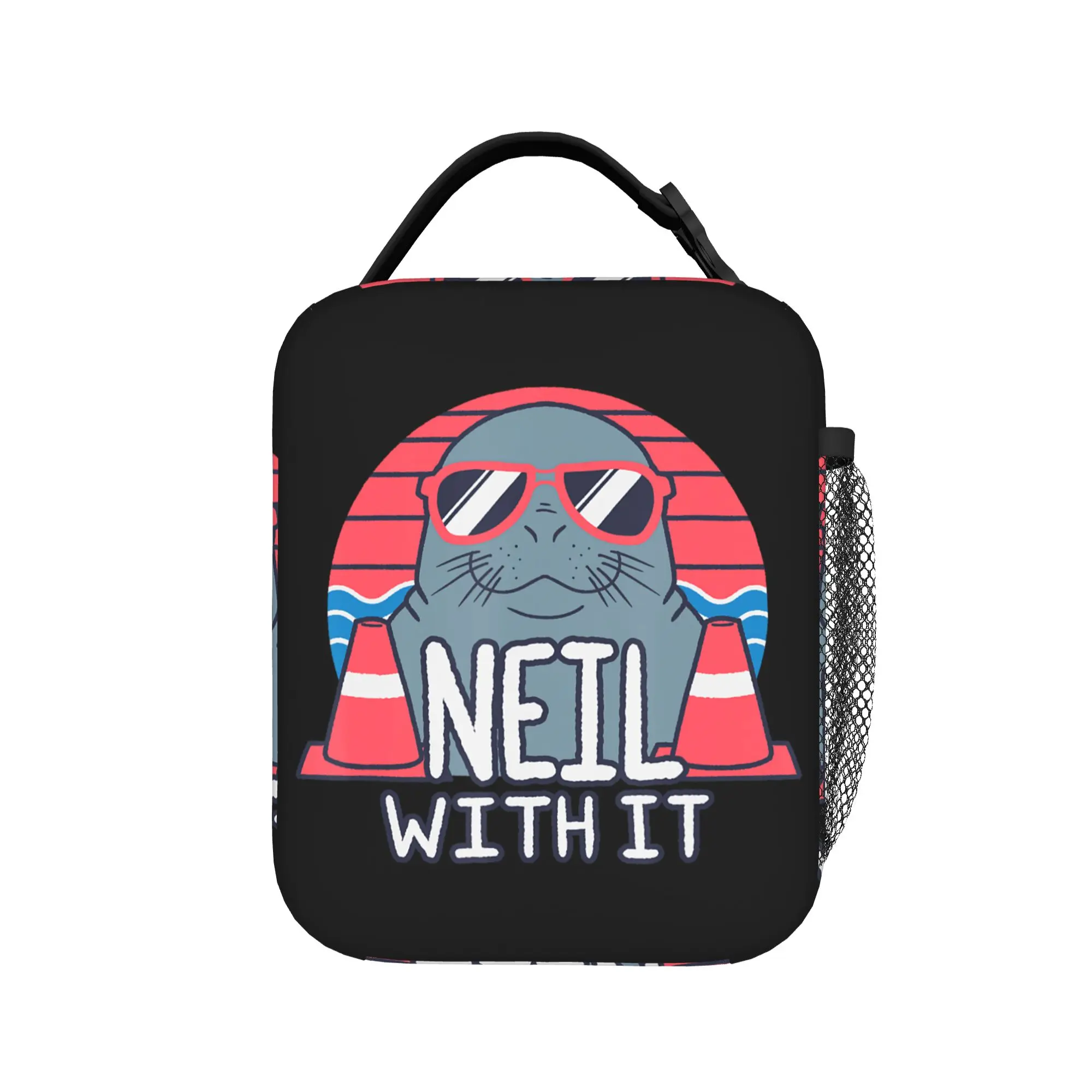 Neil the Seal Deal Thermal Insulated Lunch Bags Portable Food Bag Container Cooler Thermal Lunch Boxes