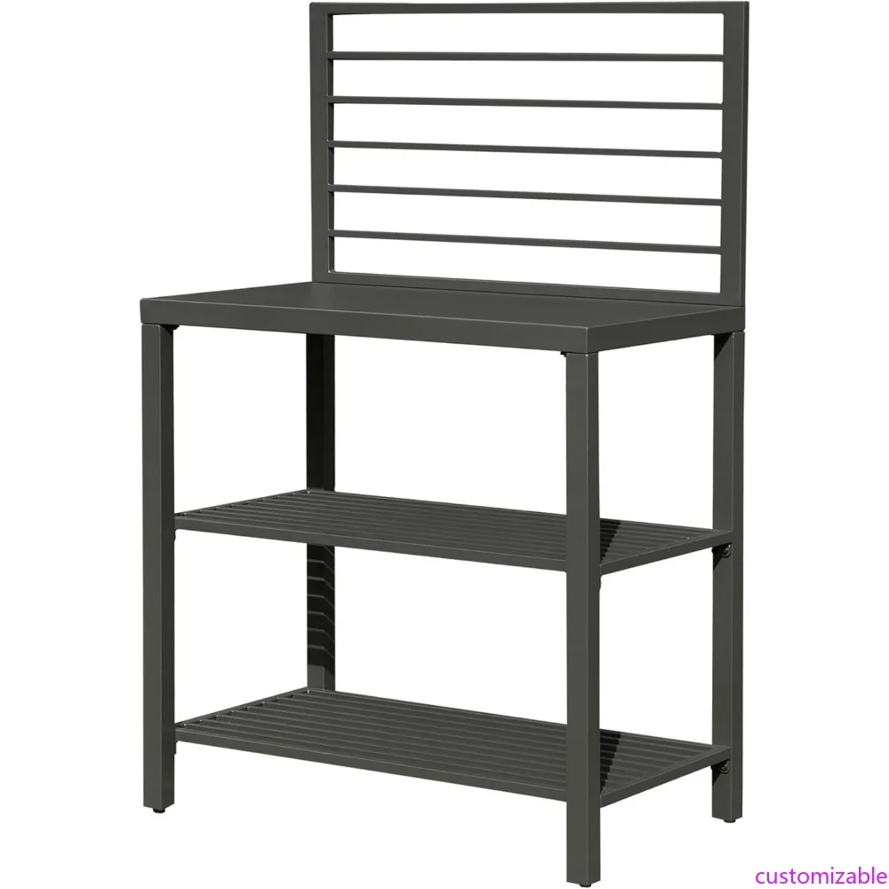 

Aluminum Modular Outdoor Kitchen Island with Work Shelf, Wall Mount, and Countertop Protection