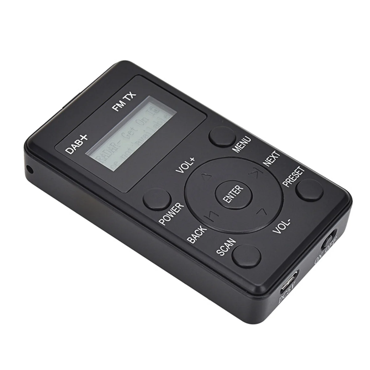 Portable Radio Mini Pocket FM DAB+ Digital Display Stereo Receiver LCD Built-In Battery Earphone Support Calendar YDH