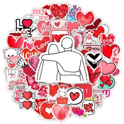 Red Love Heart Valentine's Day Stickers DIY Gift Decal for Laptop Phone Scrapbook Luggage Decorative Graffiti Waterproof