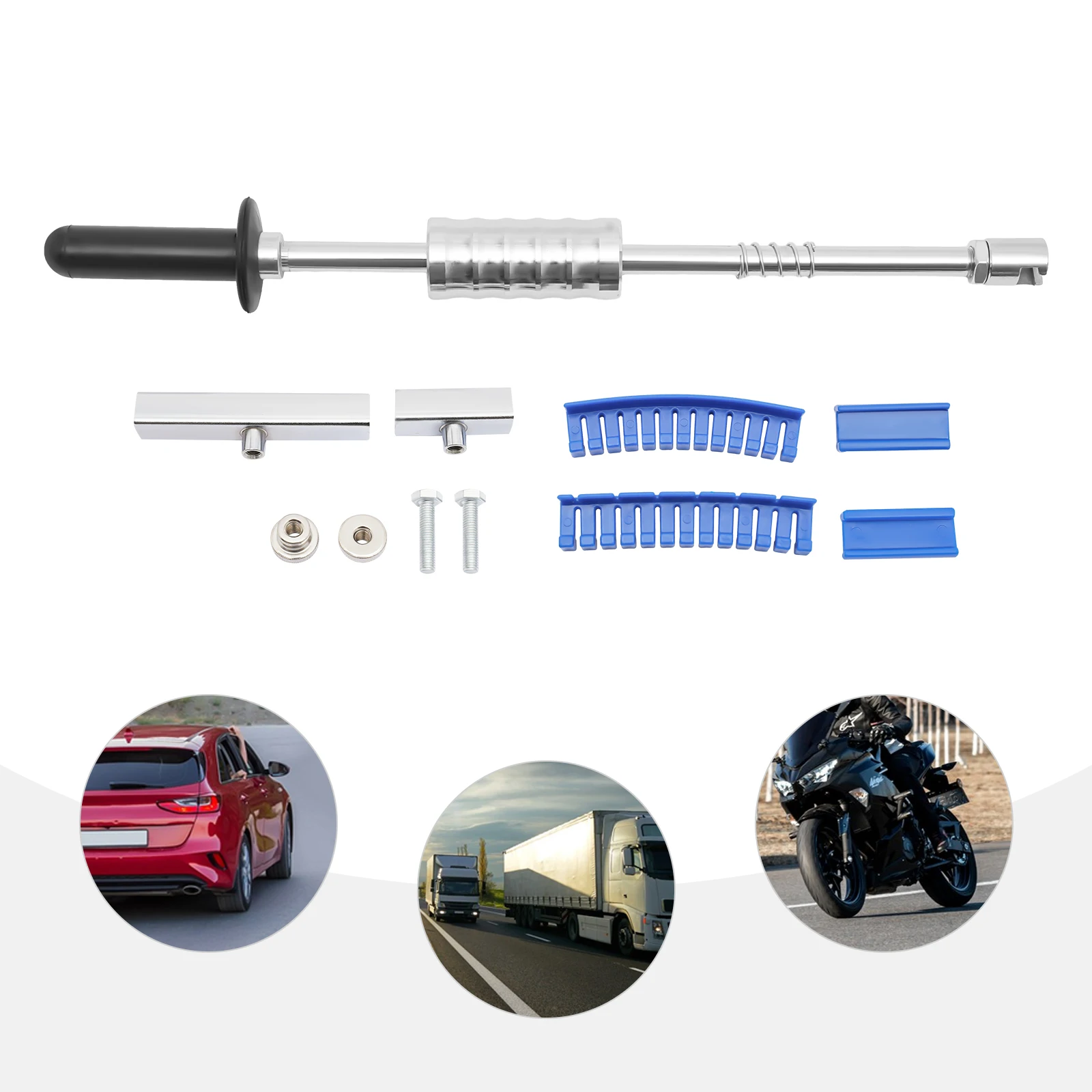 Gleithammer-Dellenzieher-Set 7-teilig Auto-Karosserie Ausbeulwerkzeug-Kit zur Reparatur von Autodellen