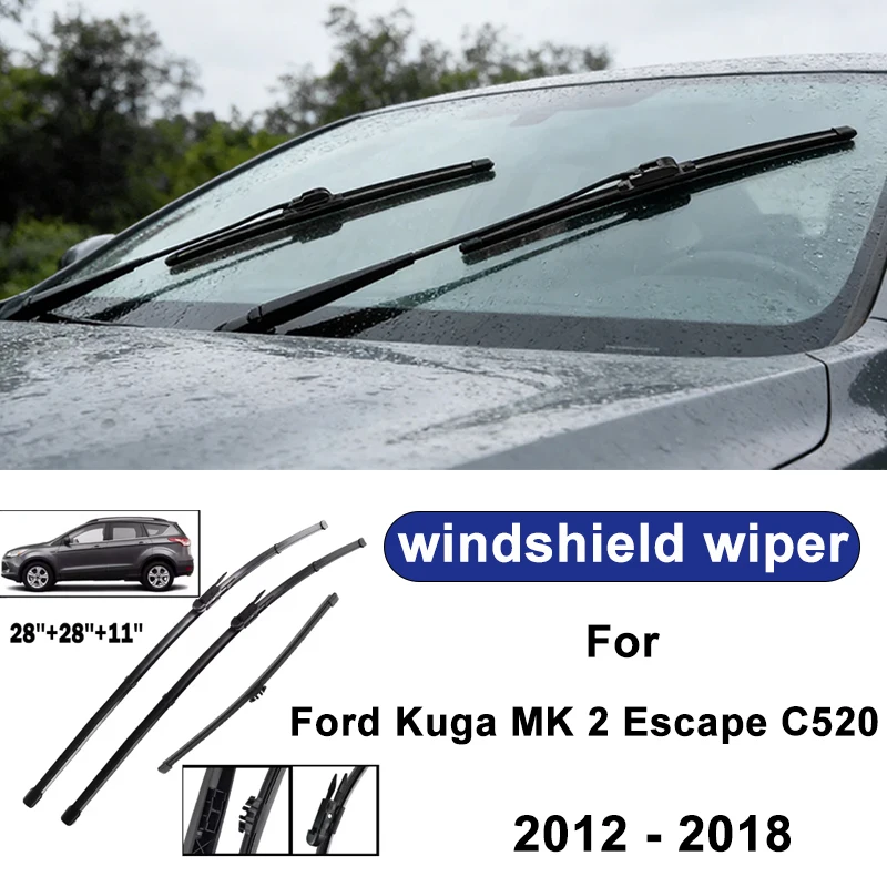 

For Ford Kuga MK 2 Escape C520 2012-2018 car windshield front/rear wipers, silent wiper blades,car blade brush accessories