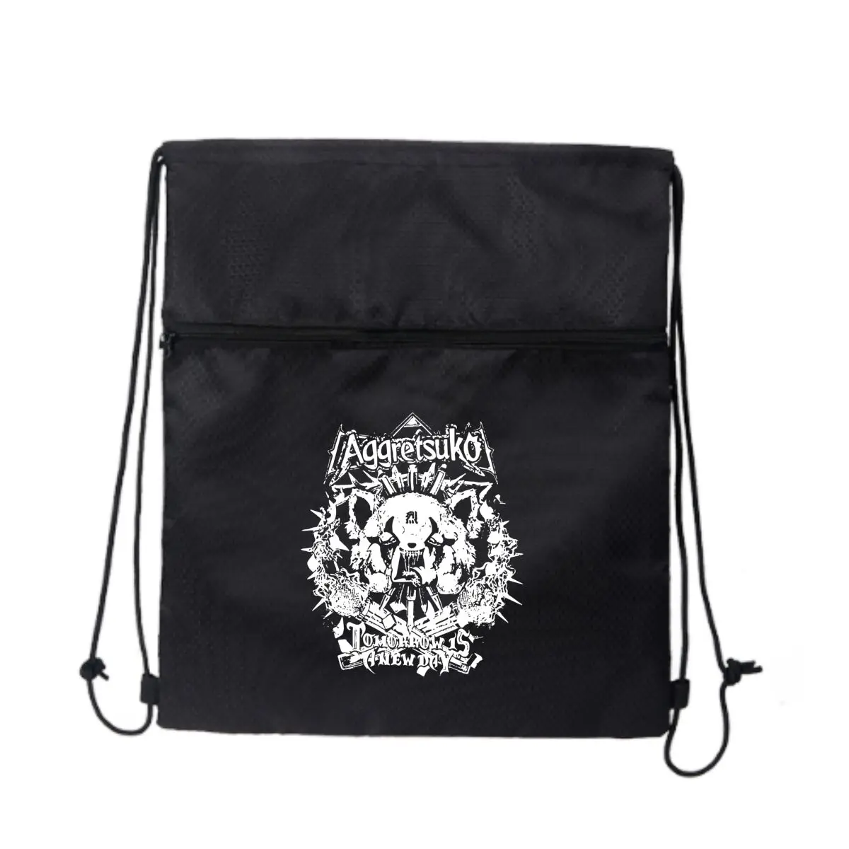 

Белая эмблема Символ тайны Спорт на открытом воздухе Карманный простой рюкзак на шнурке Мужской и женский рюкзак для фитнеса