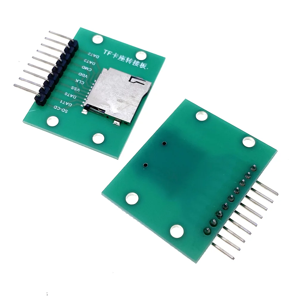TFカードホルダーアダプターボード MICRO SDカードホルダー 自己吸込式 9P 10ピン カードホルダー付き 1.6mm基板厚 PCBテストボード