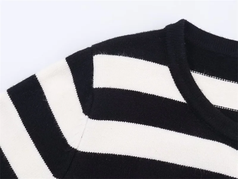 Kardigan Damski Swetry Płaszcze Paski Okrągły Dekolt Długi Rękaw Streetwear Eleganckie Kurtki Dzianinowe Otwarty Splot Roboczy Jesień Zima