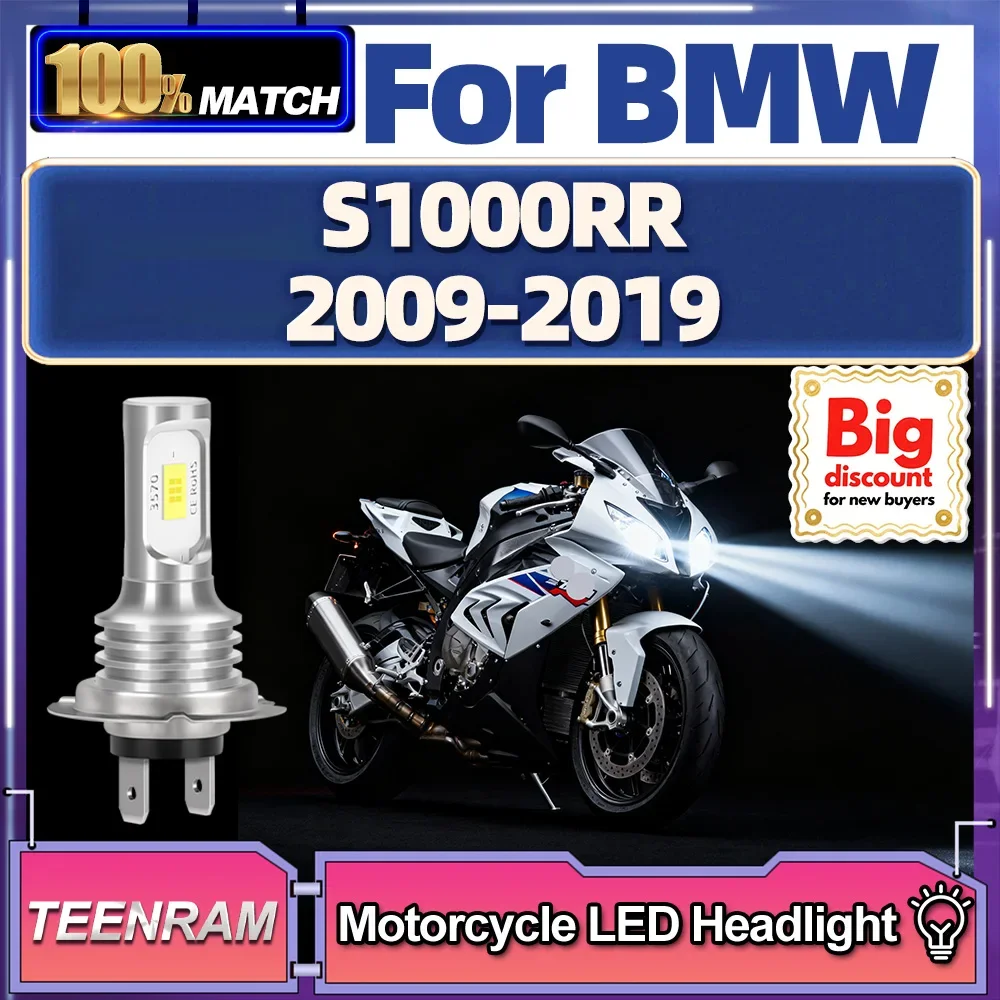 Roadsun-bombillas LED para faros delanteros de motocicleta Hi/Lo, ampollas para faros delanteros de Moto para BMW S1000RR 2009 2010 2011 2012 2013 2014 2015 2016-2019