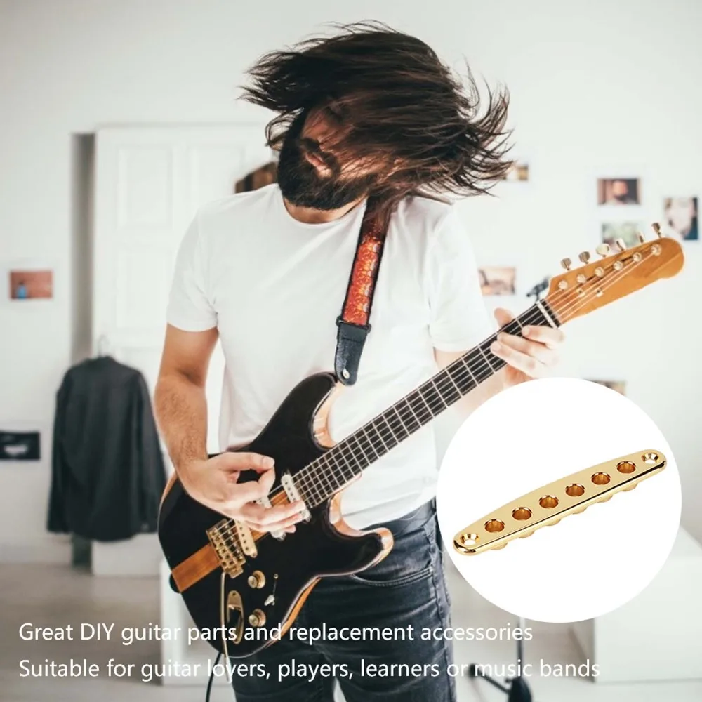 Metal ​Guitar String Through Plate​ ​With Mounting Screws​ ​​Thru Body ​Bridge String Ferrules