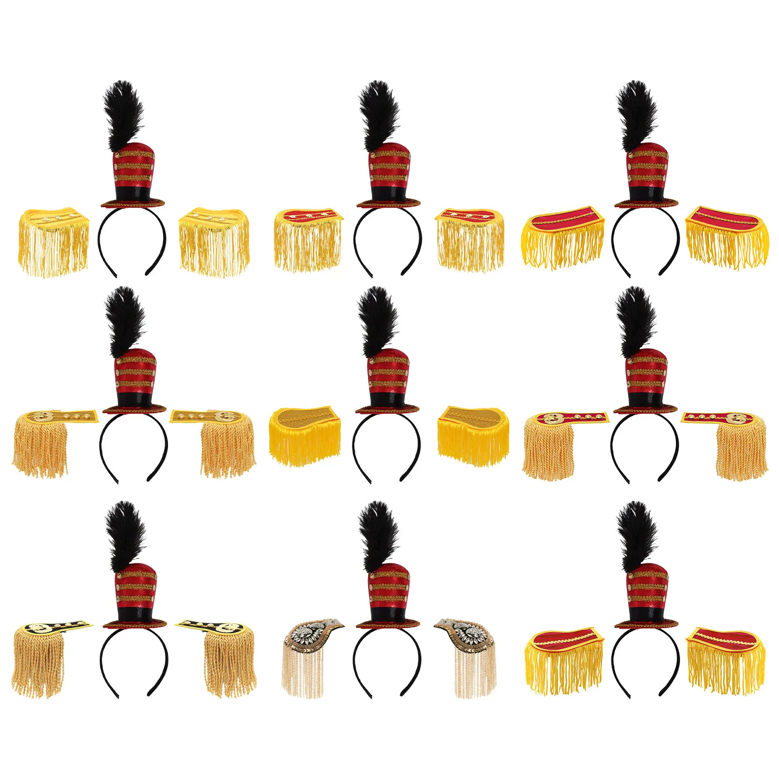 女の子 男の子 マーチングバンド 衣装 アクセサリー サーカス団長 ヘッドバンド パフォーマンス ドラム奏者 ドラムメジャー 制服 肩章