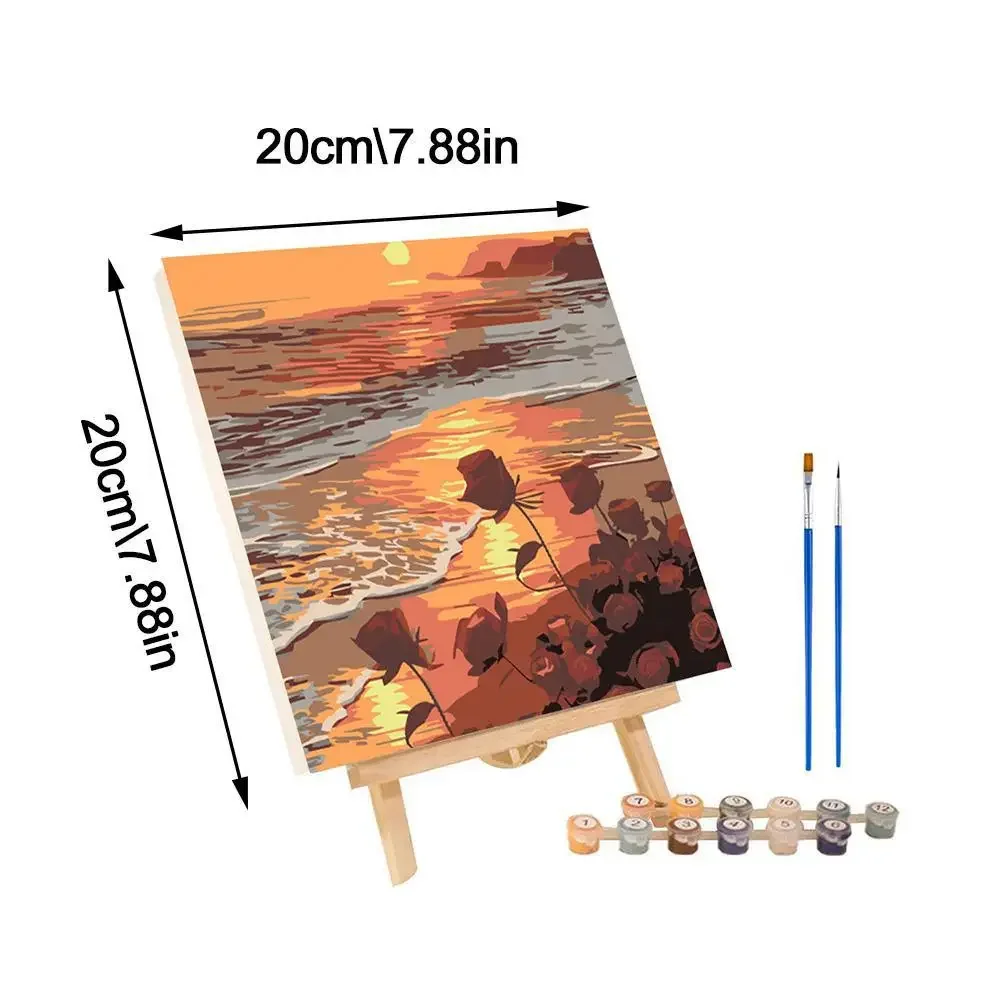 116905 Frame Painting By Numbers Kits Abstract Sunset Landscape Modern Drawing Coloring By Numbers Acrylic Paint For Home Decor