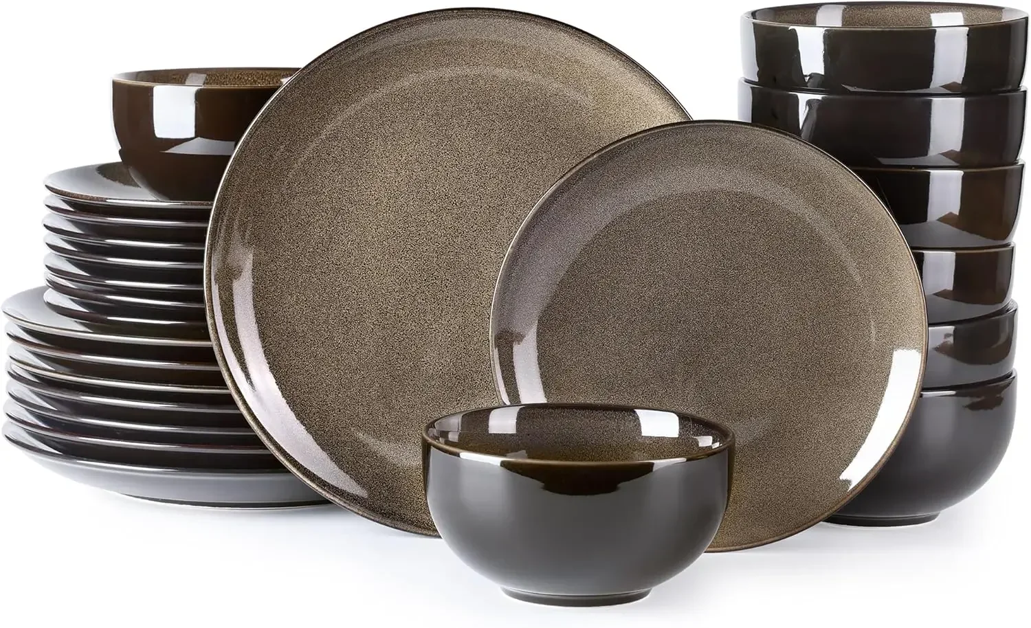 

Наборы керамической посуды на 8 персон, тарелки и миски из каменной керамики, наборы посуды ручной работы с реактивной глазурью, устойчивые к сколам и царапинам.