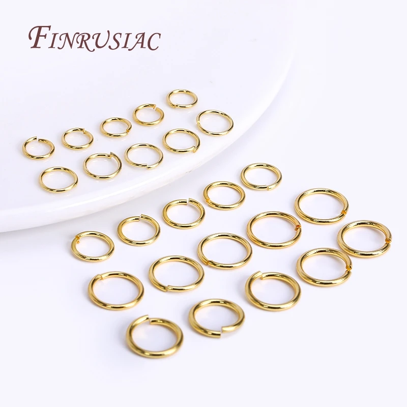 200pcs/lot Open Jump Rings Wholesale 18K Gold Plated Brass Metal Split Rings Connector Ring For Jewelry Making Supplies