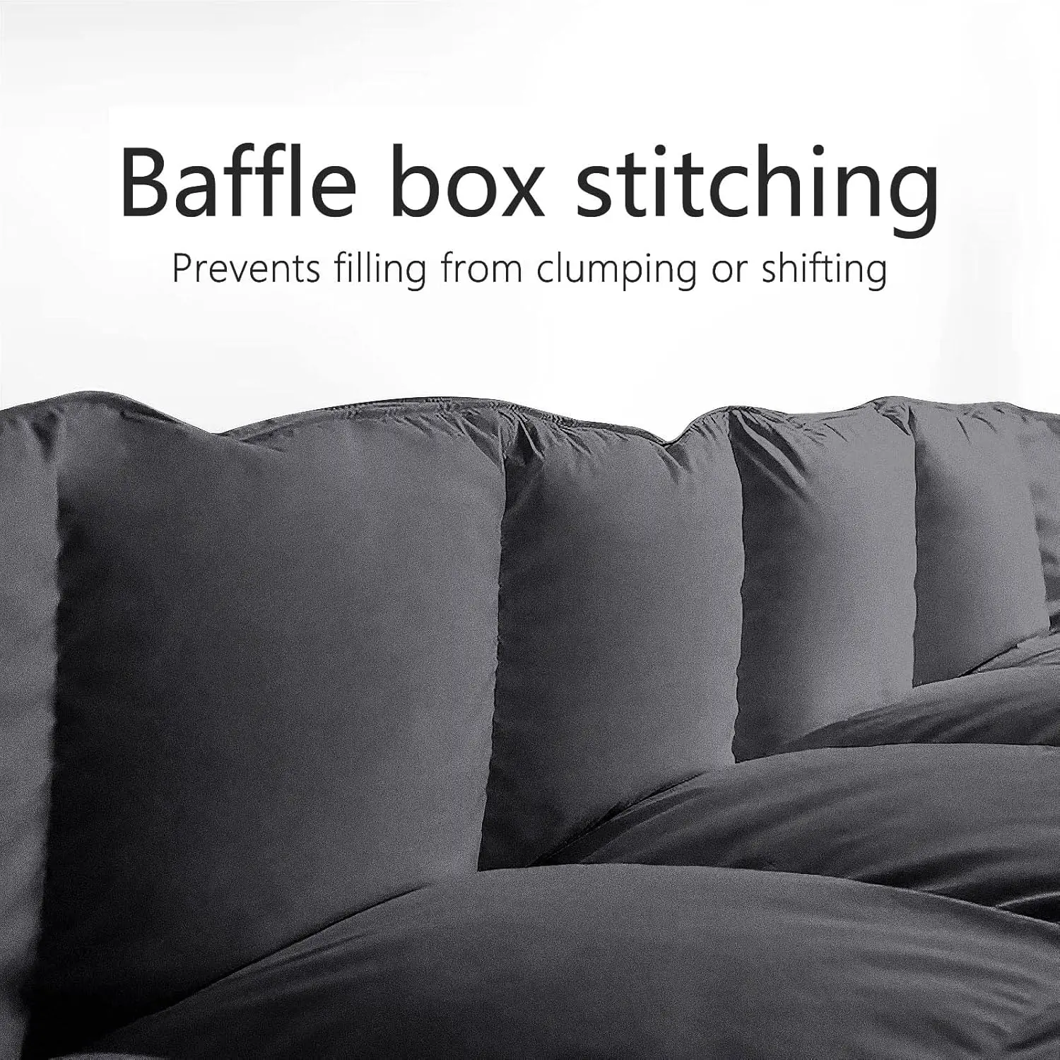 Edredão King para todas as estações com fibra espiral 4D, edredão acolchoada cinza respirável, estilo hotel (90x102 polegadas)