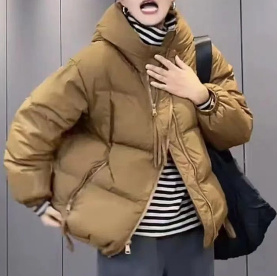 الشتاء الإناث حجم كبير معطف مبطّن بالقطن الرجعية المرأة فضفاضة الترفيه سترات أبلى السيدات الموضة