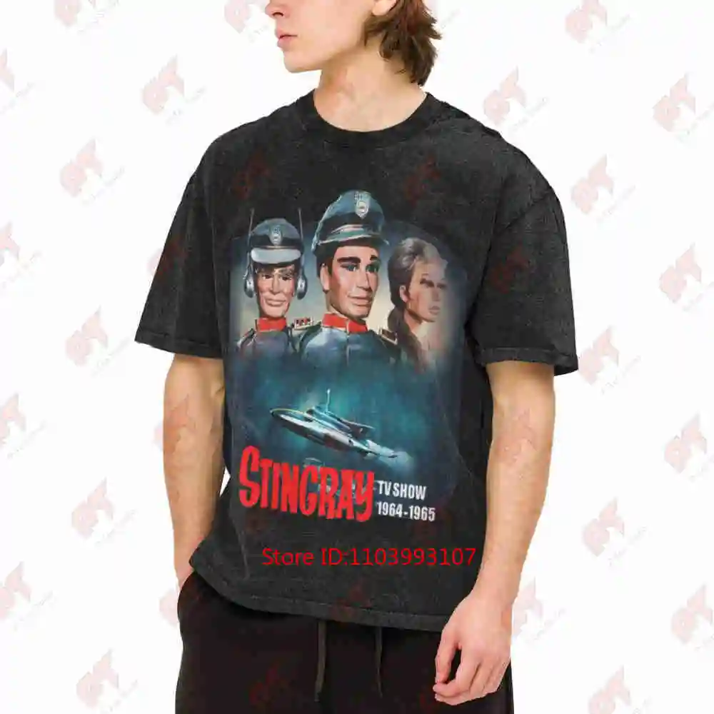 Stingray 1960S Retro Sci Fi Puppet Vintage Washed Tee Pure Cotton T-Shirt